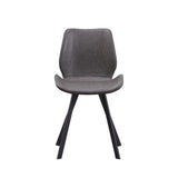 Dining room chair Barry Dimehouse Anthracite LxWxH 69x66x48 Faux leather White photo front view