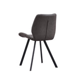 Dining room chair Barry Dimehouse Anthracite LxWxH 69x66x48 Faux leather White photo diagonal rear view