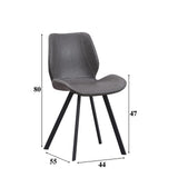 Dining room chair Barry Dimehouse Anthracite LxWxH 69x66x48 Faux leather White photo size indication