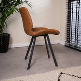 Dining room chair Barry Dimehouse Cognac LxWxH 69x66x48 Faux leather Atmospheric photo side view