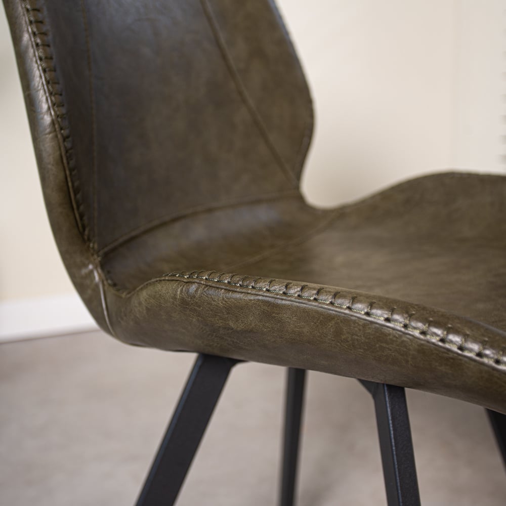 Dining room chair Barry Dimehouse Green LxWxH 69x66x48 Faux leather Atmospheric photo detail