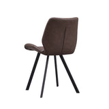 Dining room chair Barry Dimehouse Taupe LxWxH 69x66x48 Faux leather White photo diagonal rear view