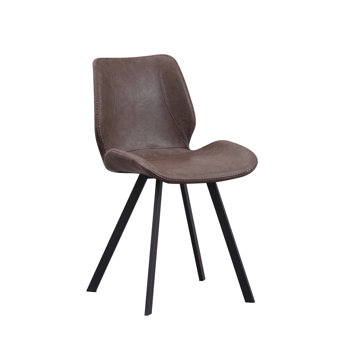 Dining room chair Barry Dimehouse Taupe LxWxH 69x66x48 Faux leather White photo diagonal front view