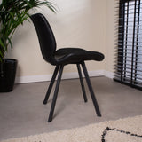 Dining room chair Barry Dimehouse Black LxWxH 69x66x48 Faux leather Atmospheric photo side view
