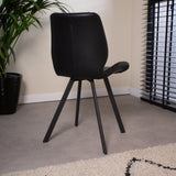 Dining room chair Barry Dimehouse Black LxWxH 69x66x48 Faux leather Atmospheric photo diagonal rear view