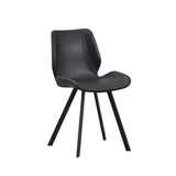 Dining room chair Barry Dimehouse Black LxWxH 69x66x48 Faux leather White photo diagonal front view