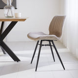 Dining room chair Beau velvet Dimehouse Beige LxWxH 71x67x49 Fabric Atmospheric photo side view