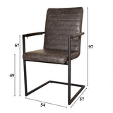 Dining room chair Bras Dimehouse Anthracite LxWxH 73x59x58 Faux leather White photo size indication