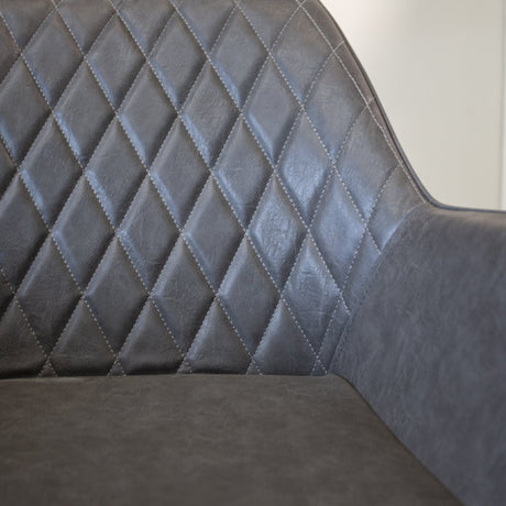 Dining room chair Cara Dimehouse Anthracite LxWxH 78x65x57 Faux leather Atmospheric photo detail