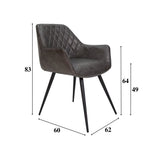 Dining room chair Cara Dimehouse Anthracite LxWxH 78x65x57 Faux leather White photo size indication