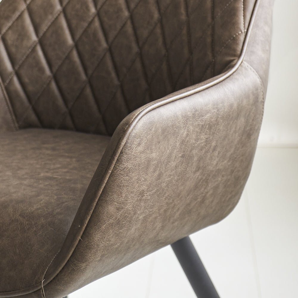 Dining room chair Cara Dimehouse Taupe LxWxH 78x65x57 Faux leather Atmospheric photo detail