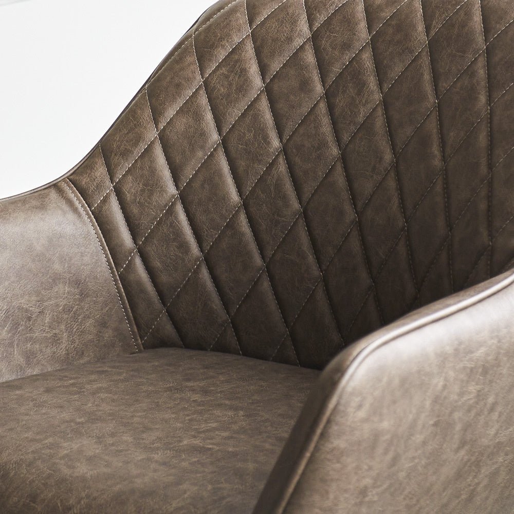 Dining room chair Cara Dimehouse Taupe LxWxH 78x65x57 Faux leather Atmospheric photo detail