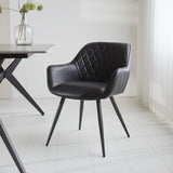 Dining room chair Cara Dimehouse Black LxWxH 78x65x57 Faux leather Atmospheric photo diagonal front view