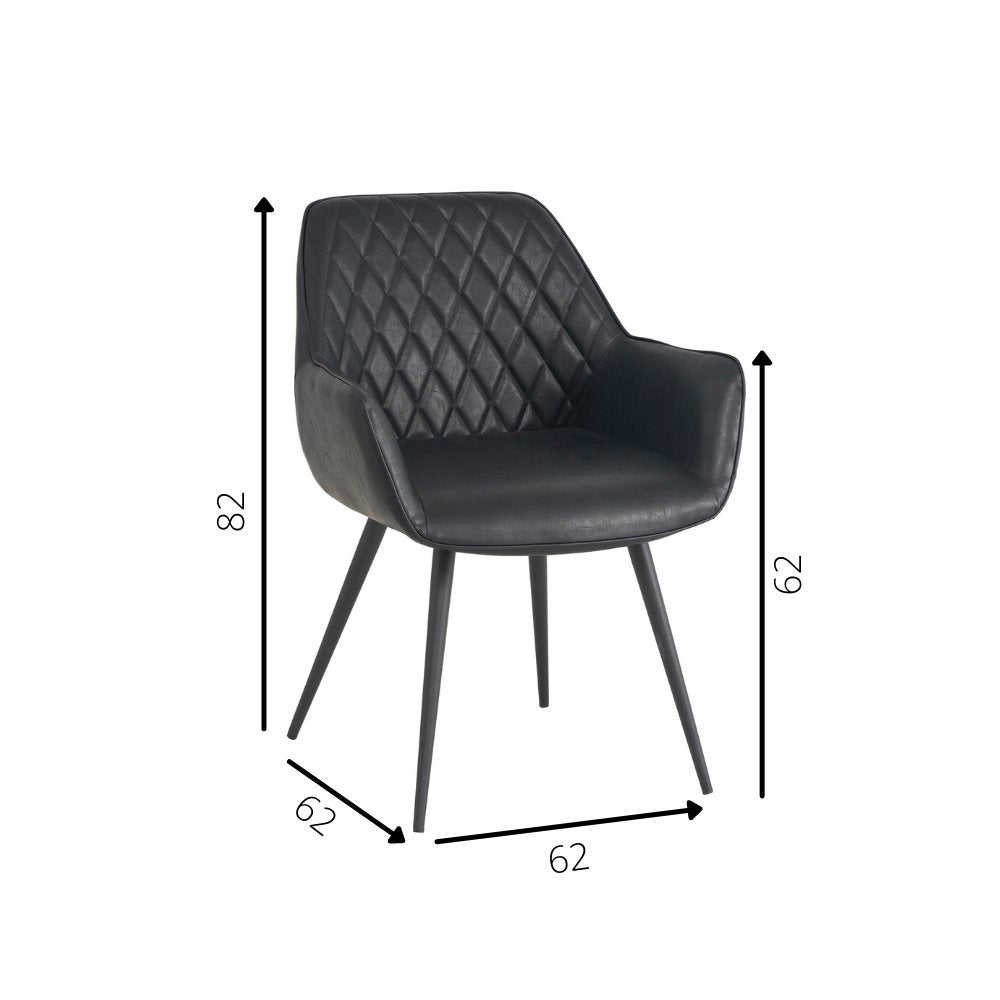 Dining room chair Cara Dimehouse Black LxWxH 78x65x57 Faux leather White photo size indication