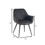 Dining room chair Cara Dimehouse Black LxWxH 78x65x57 Faux leather White photo size indication