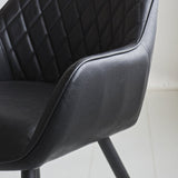 Dining room chair Cara Dimehouse Black LxWxH 78x65x57 Faux leather Atmospheric photo detail