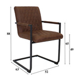 Dining room chair Dean Dimehouse Brown LxWxH 70x58x57 Fabric White photo size indication