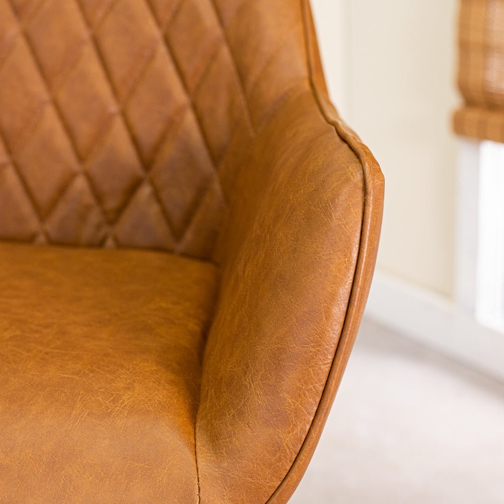 Dining room chair Gian Dimehouse Cognac LxWxH 73x65x50 Faux leather Atmospheric photo detail