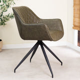 Dining room chair Gian Dimehouse Green LxWxH 73x65x50 Faux leather Atmospheric photo side view