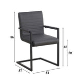 Dining room chair Kuba Dimehouse Anthracite LxWxH 71x59x58 Faux leather White photo size indication