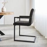 Dining room chair Kuba Dimehouse Anthracite LxWxH 71x59x58 Faux leather Atmospheric photo side view