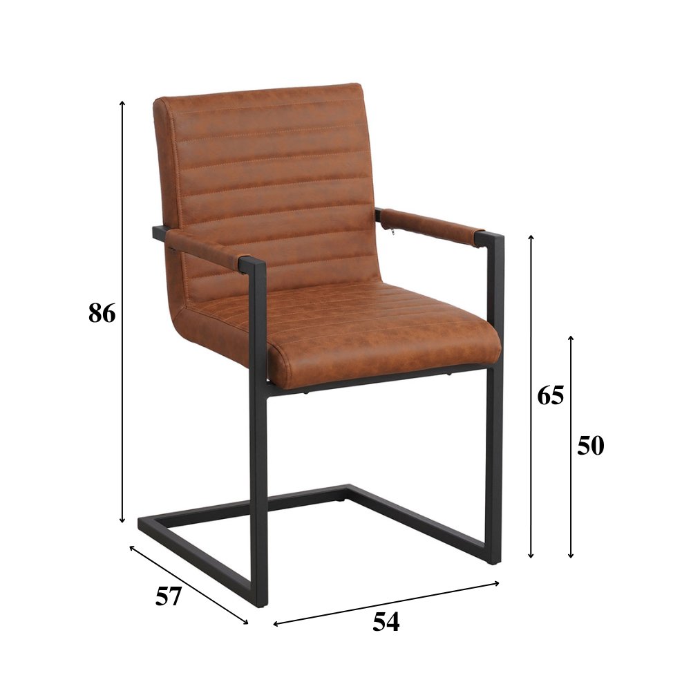 Dining room chair Kuba Dimehouse Cognac LxWxH 71x59x58 Faux leather White photo size indication