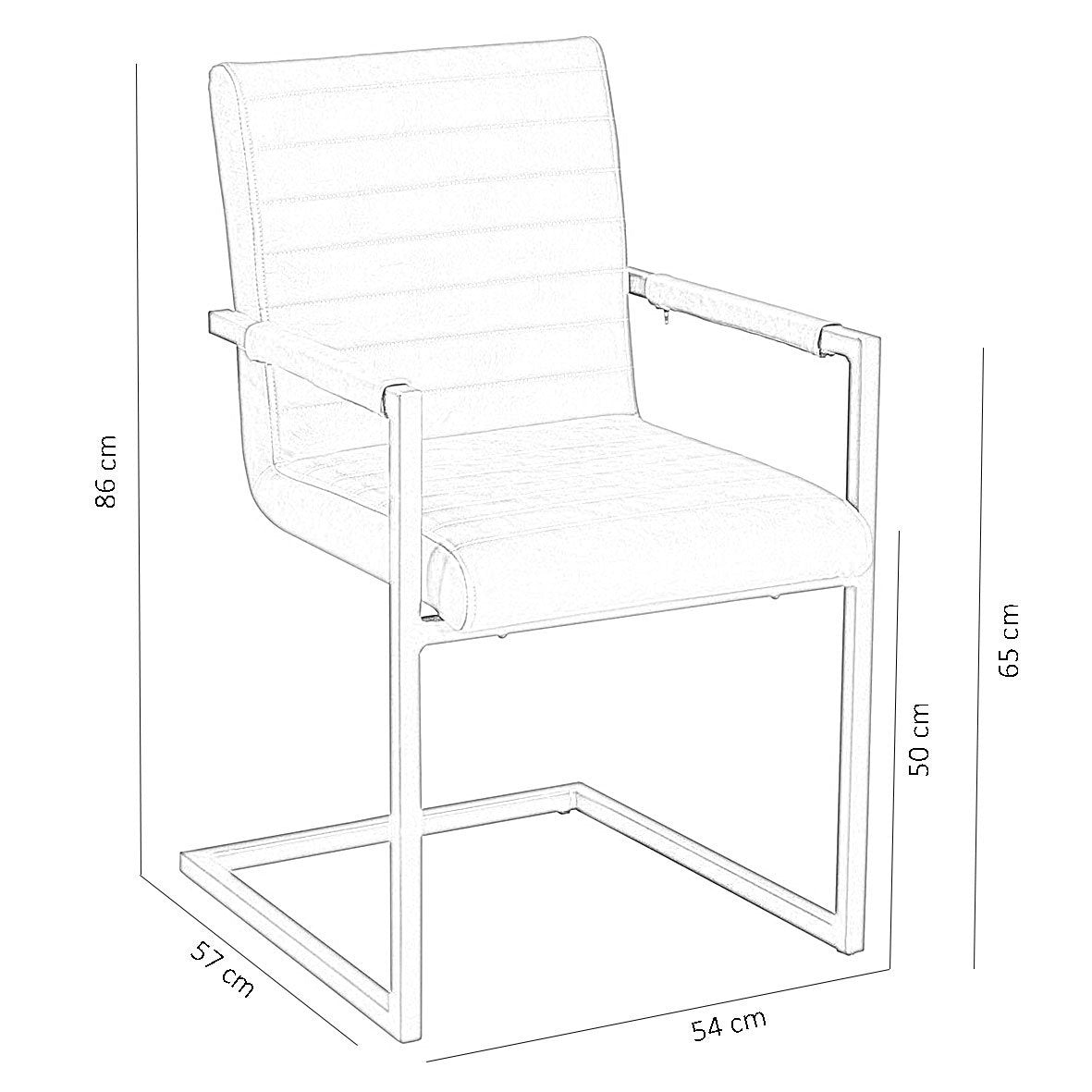 Dining room chair Kuba Dimehouse Green LxWxH 71x59x58 Faux leather White photo size indication
