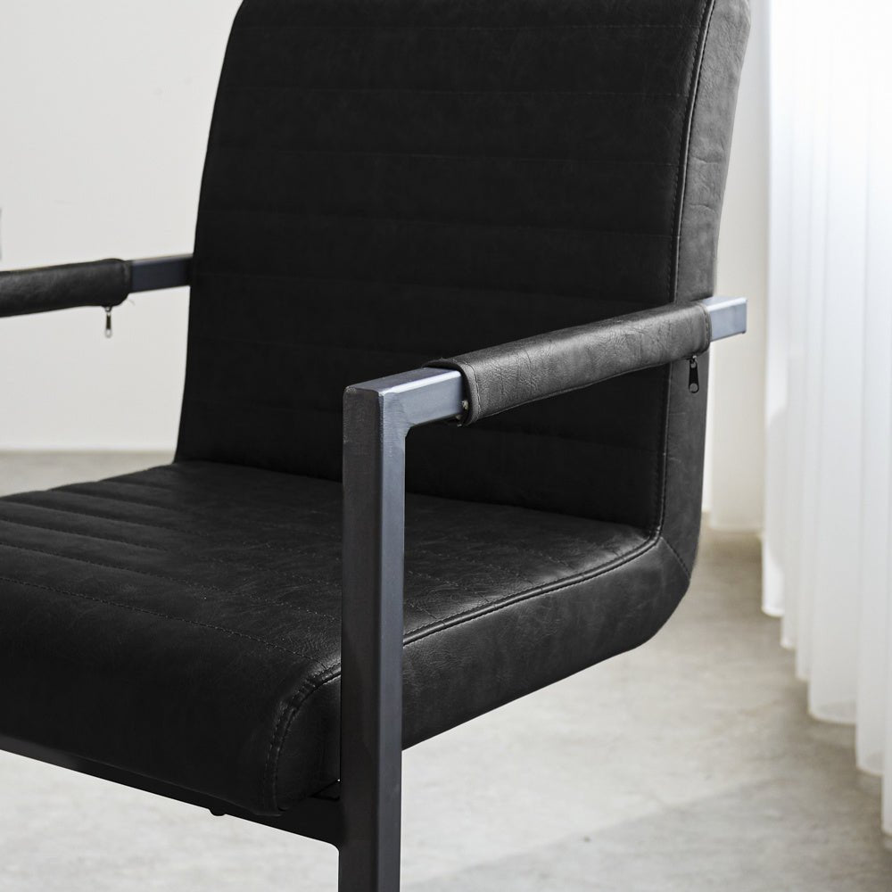 Dining room chair Kuba Dimehouse Black LxWxH 71x59x58 Faux leather Atmospheric photo detail
