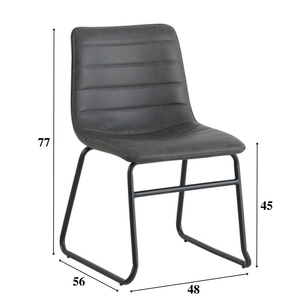 Dining room chair Mark Dimehouse Anthracite LxWxH 74x56x54 Faux leather White photo size indication