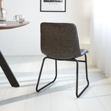 Dining room chair Mark Dimehouse Anthracite LxWxH 74x56x54 Faux leather Atmospheric photo diagonal rear view