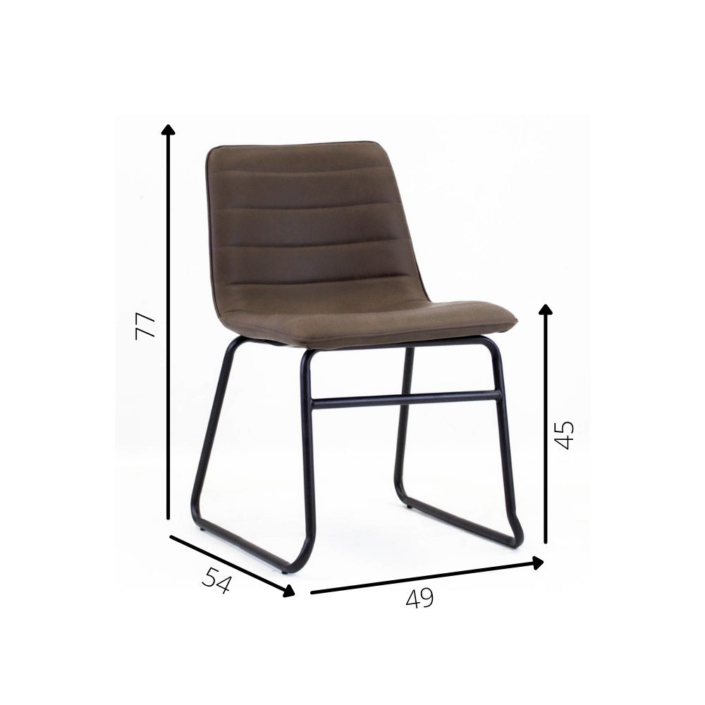 Dining room chair Mark Dimehouse Taupe LxWxH 74x56x54 Faux leather White photo size indication