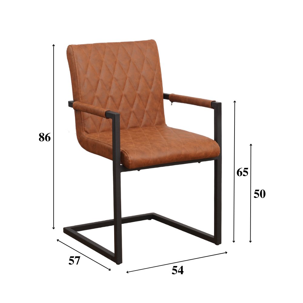 Dining room chair Ruben Dimehouse Cognac LxWxH 71x59x58 Faux leather White photo size indication