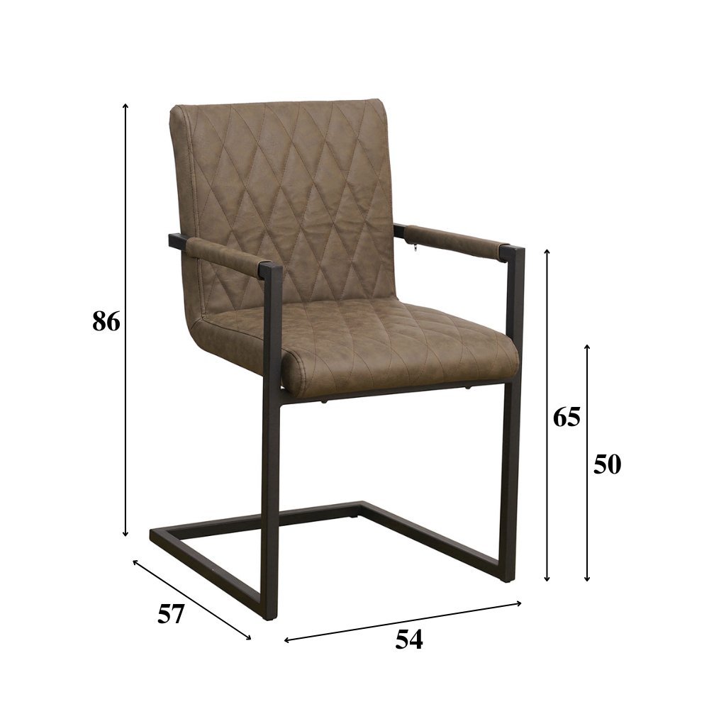 Dining room chair Ruben Dimehouse Taupe LxWxH 71x59x58 Faux leather White photo size indication