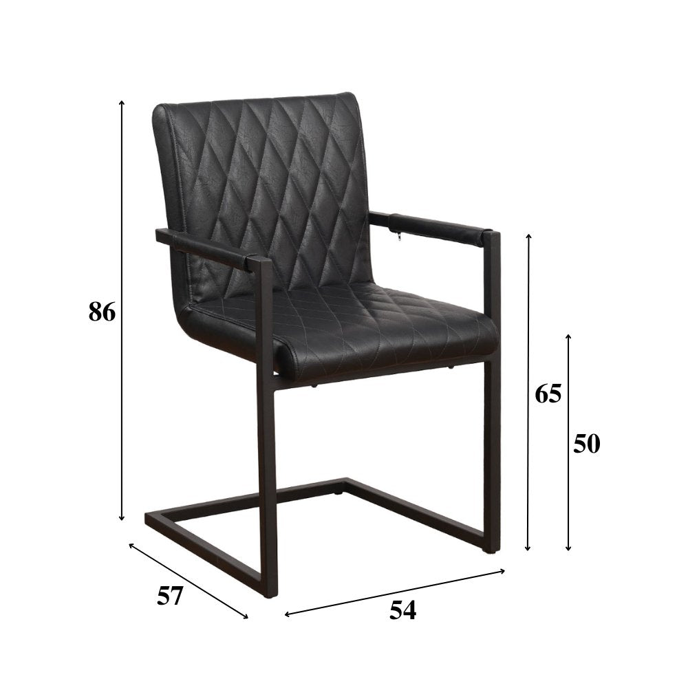 Dining room chair Ruben Dimehouse Black LxWxH 71x59x58 Faux leather White photo size indication