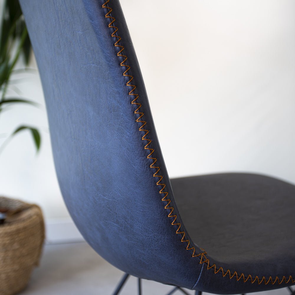Dining room chair Viano Dimehouse Blue LxWxH 64x61x52 Faux leather Atmospheric photo detail