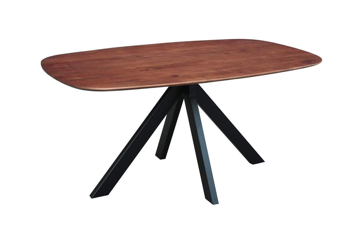 Dining table Paris Dimehouse Brown LxWxH 165x105x8 Acacia wood White photo diagonal front view