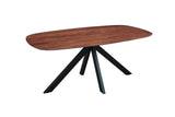 Dining table Paris Dimehouse Brown LxWxH 185x105x8 Acacia wood White photo diagonal front view