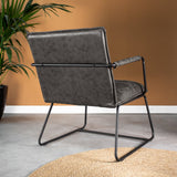 Hailey Ecoleather armchair Dimehouse Anthracite LxWxH 66x64x37 Eco-leather Atmospheric photo diagonal rear view
