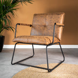 Hailey Ecoleather armchair Dimehouse Cognac LxWxH 66x64x37 Eco-leather Atmospheric photo diagonal front view