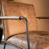 Hailey Ecoleather armchair Dimehouse Cognac LxWxH 66x64x37 Eco-leather Atmospheric photo detail