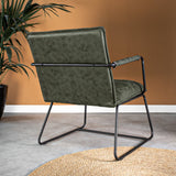 Hailey Ecoleather armchair Dimehouse Green LxWxH 66x64x37 Eco-leather Atmospheric photo diagonal rear view