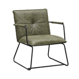 Hailey Ecoleather armchair Dimehouse Green LxWxH 66x64x37 Eco-leather White photo diagonal front view