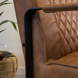 Armchair Peter Dimehouse Cognac LxWxH 68x62x45 Faux leather Atmospheric photo detail