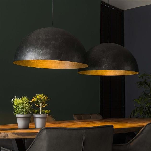 Hanging lamp Dacia DH Interior Charcoal LxWxH 128x67x38 Metal Atmospheric photo diagonal front view