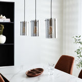 Hanging lamp Hugo Dimehouse Anthracite LxWxH 102x26x19 Glass Atmospheric photo diagonal front view