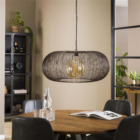 Hanging lamp Jill DH Interior Black LxWxH 75x75x40 Nickel Atmospheric photo diagonal front view