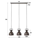 Hanging lamp Marie DH Interior Silver LxWxH 98x47x34 Silver White photo size indication