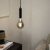 Miles Smokey hanging lamp Dimehouse Anthracite LxWxH 29x22x22 Glass Atmospheric photo front view