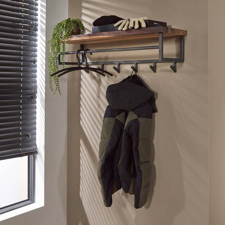 Coat rack Daya DH Interior Saja LxWxH 105x30x30 Saja wood Atmospheric photo diagonal front view