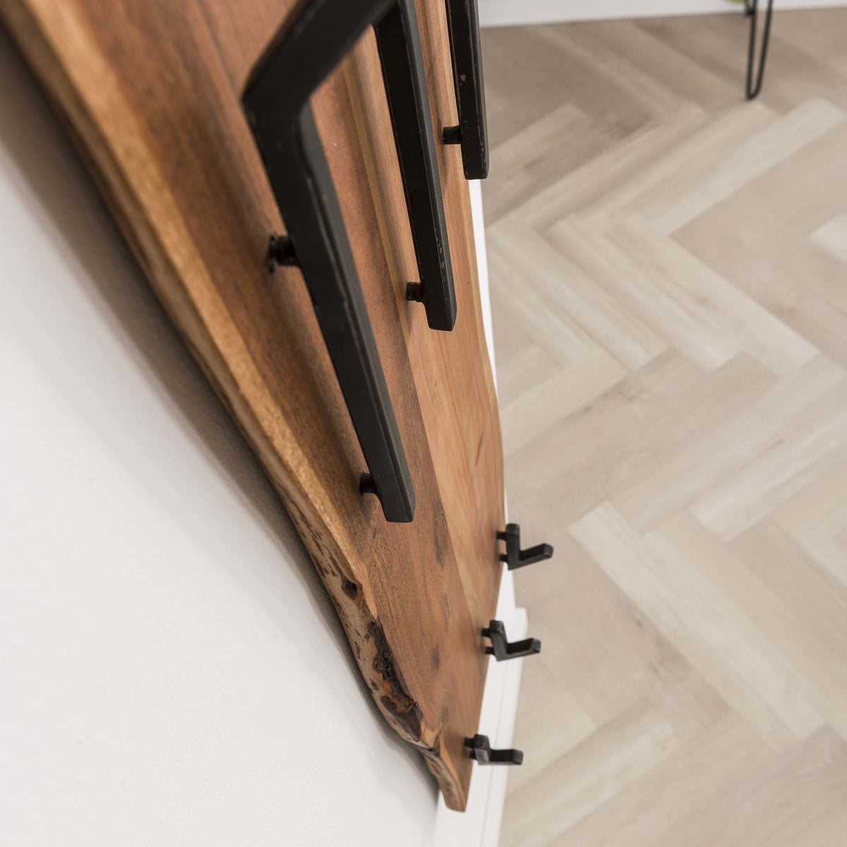 Coat rack Levi DH Interior Acacia LxWxH 110x36x27 Acacia wood Atmospheric photo detail